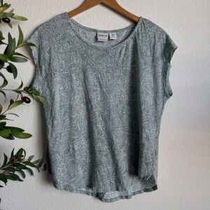 Rachel Zoe 100% Linen Soft Sage Green Printed Top Women’s Size X-Large